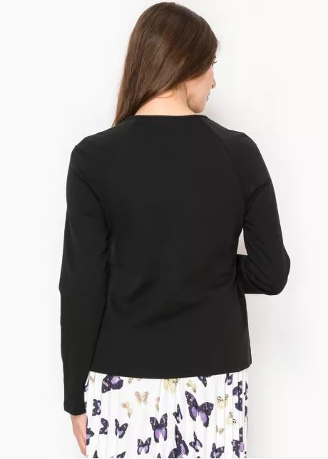 Edgy Black Asymmetrical Top with Chain Detail