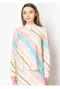 Pastel Striped Stand Collar Shirt