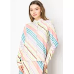 Pastel Striped Stand Collar Shirt