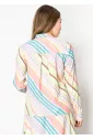 Pastel Striped Stand Collar Shirt