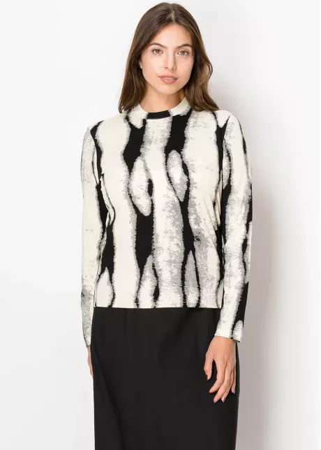 Beige and Black Ripple Top