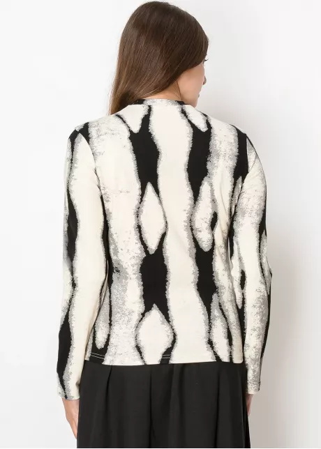 Beige and Black Ripple Top