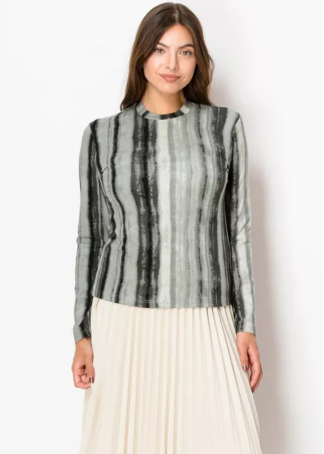 Olive and Black Vertical Stripe Tee