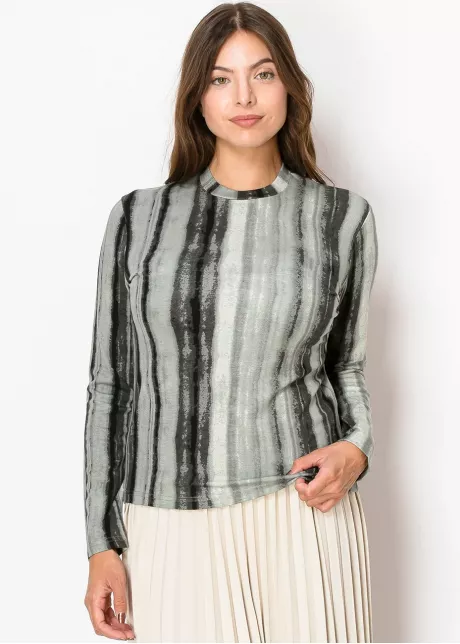 Olive and Black Vertical Stripe Tee