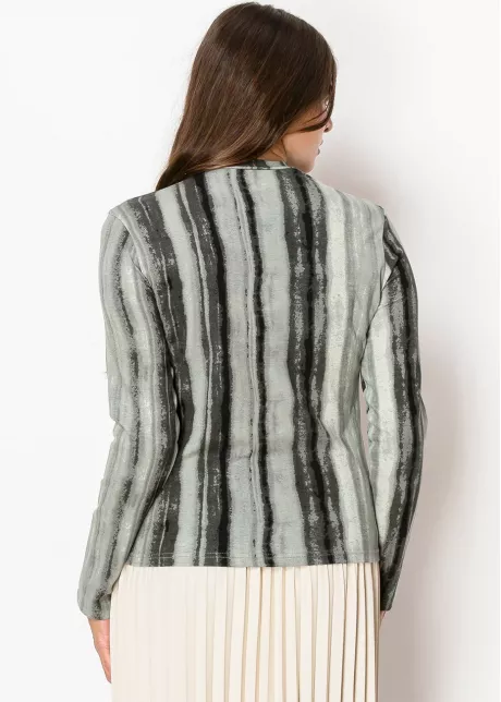 Olive and Black Vertical Stripe Tee