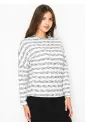 White & Black Streaked Long Sleeve Tee