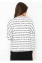 White & Black Streaked Long Sleeve Tee