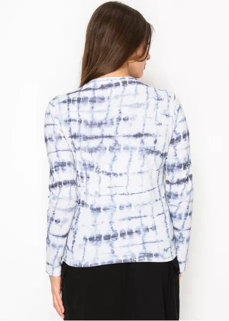 Navy & White Tie-Dye Long Sleeve Tee