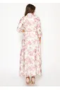 White & Pink Floral Tencel Maxi Dress