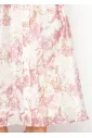 White & Pink Floral Tencel Maxi Dress