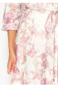 White & Pink Floral Tencel Maxi Dress