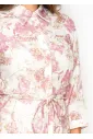 White & Pink Floral Tencel Maxi Dress