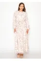 Blush Floral Maxi Dress with Tie Waist