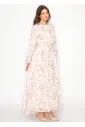Blush Floral Maxi Dress with Tie Waist