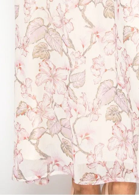 Blush Floral Maxi Dress with Tie Waist