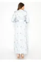 Watercolor Floral Dress — Ice Blue