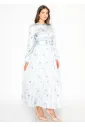 Watercolor Floral Dress — Ice Blue
