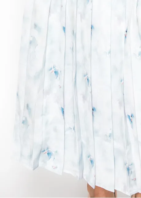 Watercolor Floral Dress — Ice Blue