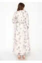 Botanical Print Maxi Dress in Soft Grey