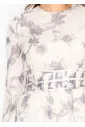 Botanical Print Maxi Dress in Soft Grey