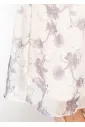 Botanical Print Maxi Dress in Soft Grey