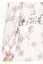 Botanical Print Maxi Dress in Soft Grey
