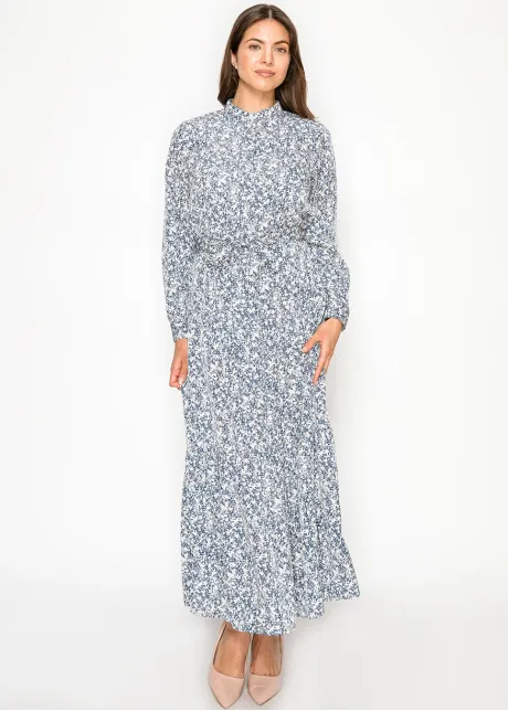 Midnight Meadow Tiered Maxi Dress
