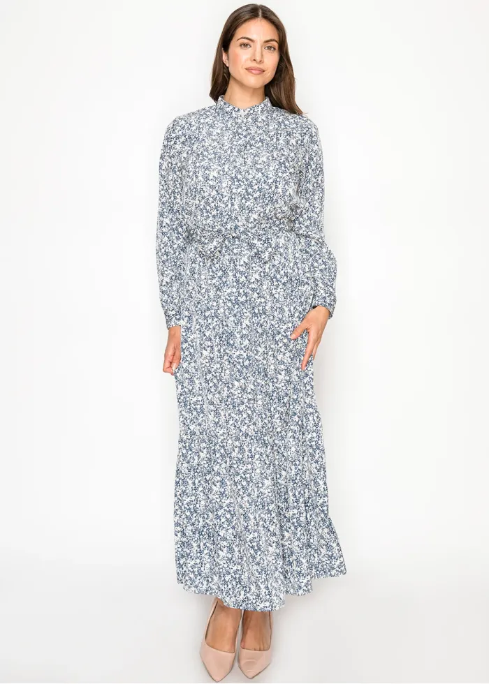 Midnight Meadow Tiered Maxi Dress