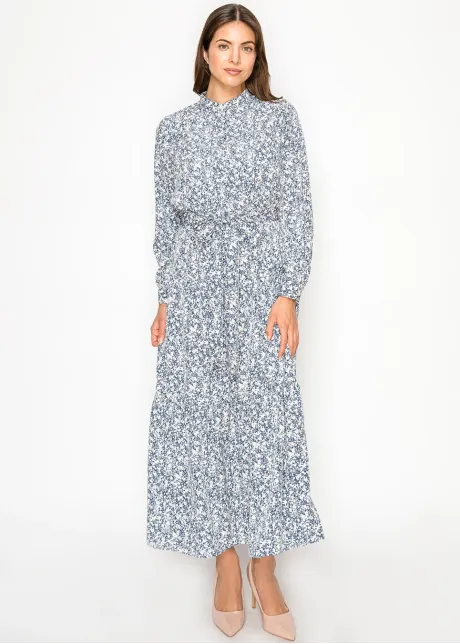Midnight Meadow Tiered Maxi Dress
