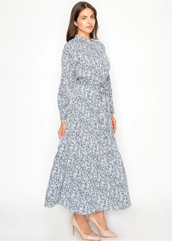 Midnight Meadow Tiered Maxi Dress