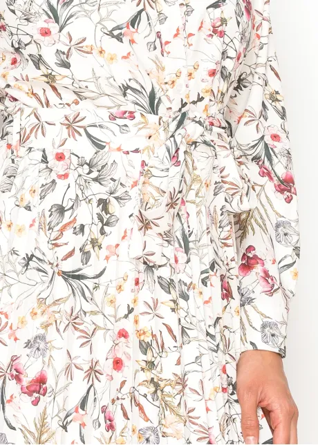 Long Sleeve Floral Collared Dress