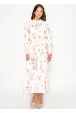 Ivory Long Sleeve Floral Shirt Dress
