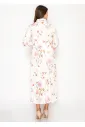 Ivory Long Sleeve Floral Shirt Dress