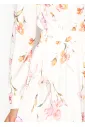 Ivory Long Sleeve Floral Shirt Dress