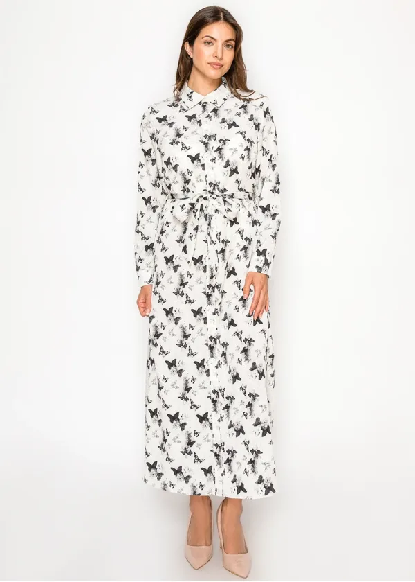 The Butterfly Dress — Shirt Style, Midi Length