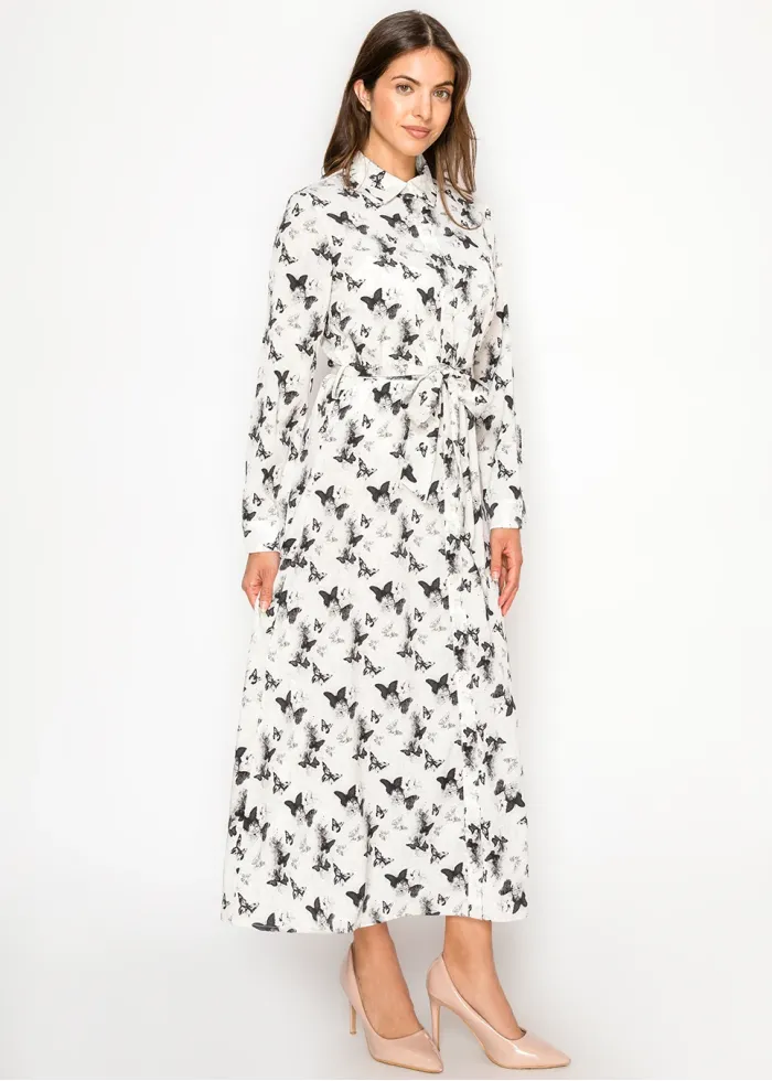 The Butterfly Dress — Shirt Style, Midi Length