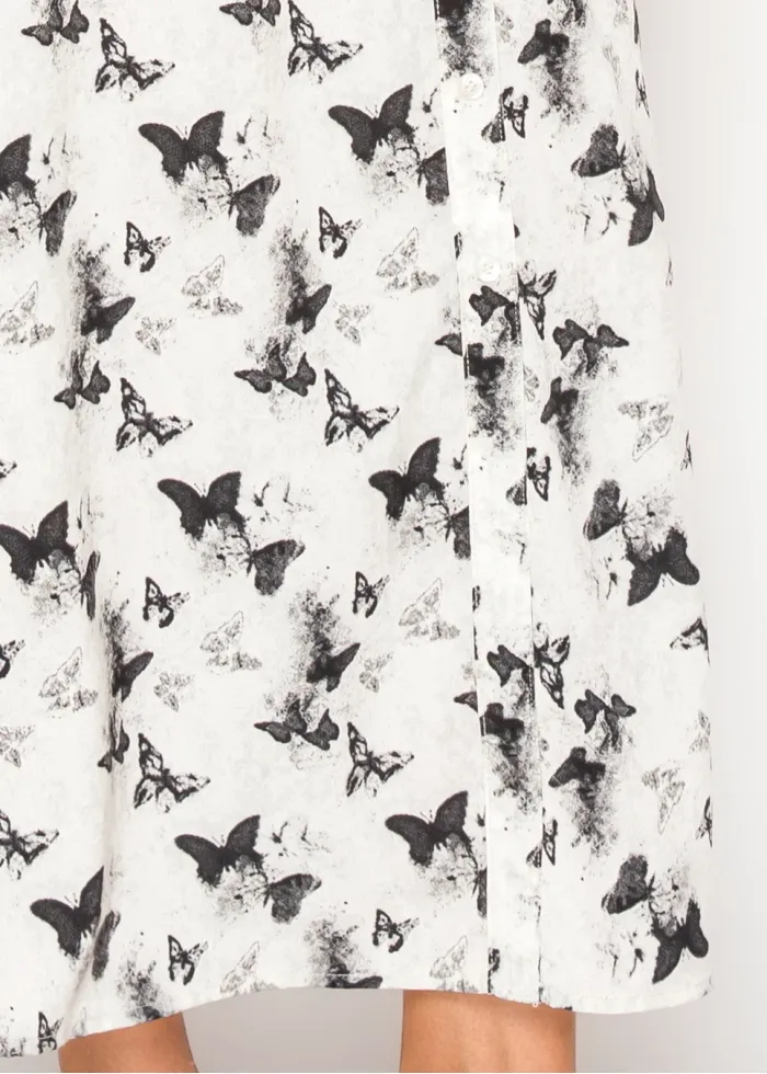 The Butterfly Dress — Shirt Style, Midi Length