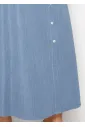 Soft Denim Midi Dress with Contrast Cuffs