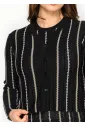 Black Stripe Dress with Matching Cardigan