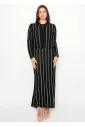 Black Stripe Dress with Matching Cardigan