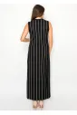 Black Stripe Dress with Matching Cardigan