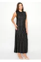 Black Stripe Dress with Matching Cardigan