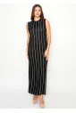 Black Stripe Dress with Matching Cardigan