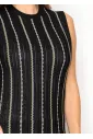 Black Stripe Dress with Matching Cardigan