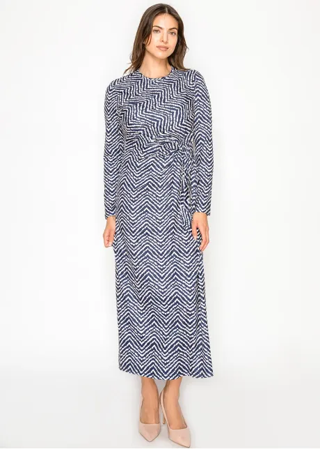 Midnight Lines Navy Flow Dress