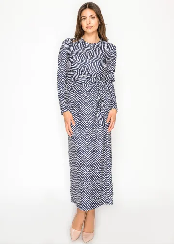 Midnight Lines Navy Flow Dress