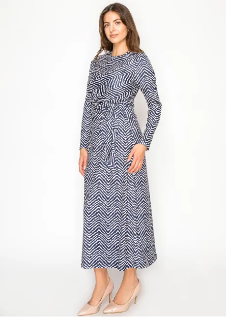 Midnight Lines Navy Flow Dress