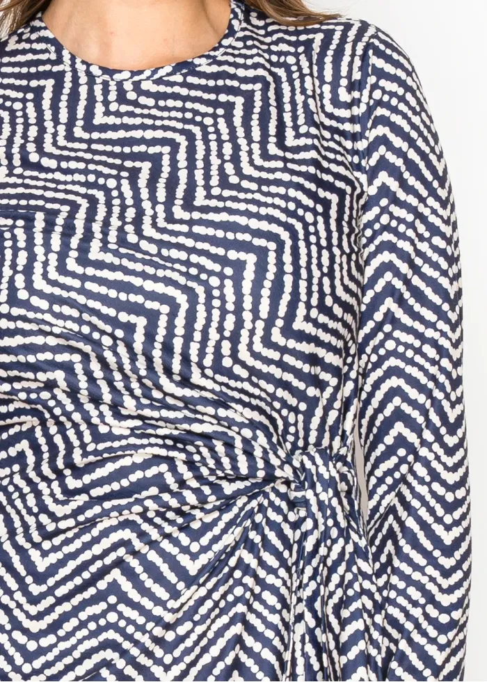 Midnight Lines Navy Flow Dress