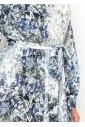 Navy & Ivory Floral Belted Shirt Dress