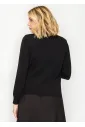 Black Quilted Front Zip Knit Cardigan